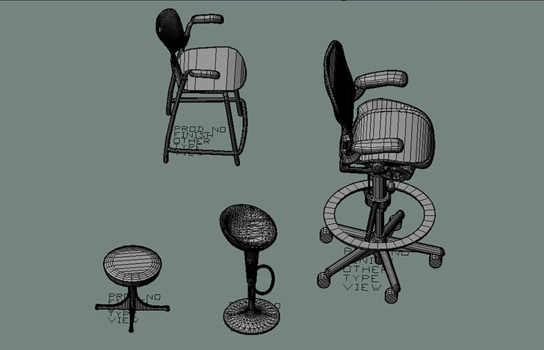 دانلود فایل اتوکد صندلی پایه‌دار سه‌بعدی DWG | Pedestal Stool 3D